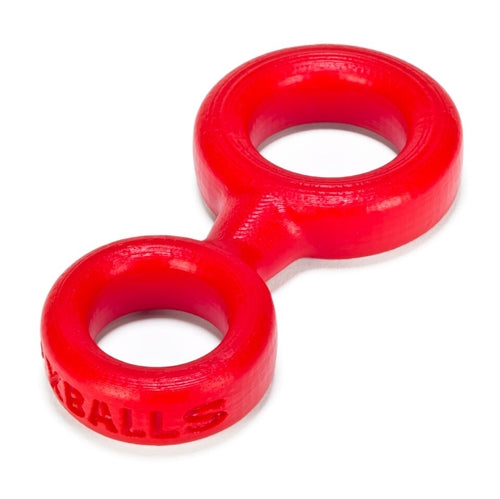 "8 Ball Cockring With Attached Ball Ring Ox Balls - Red OX-1076-RED"