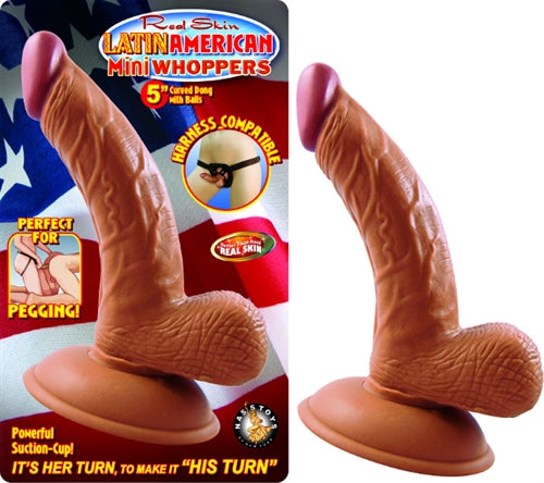 "Latin American Mini Whoppers 5-Inch Curved Dong With Balls - Latin NW2392-2"