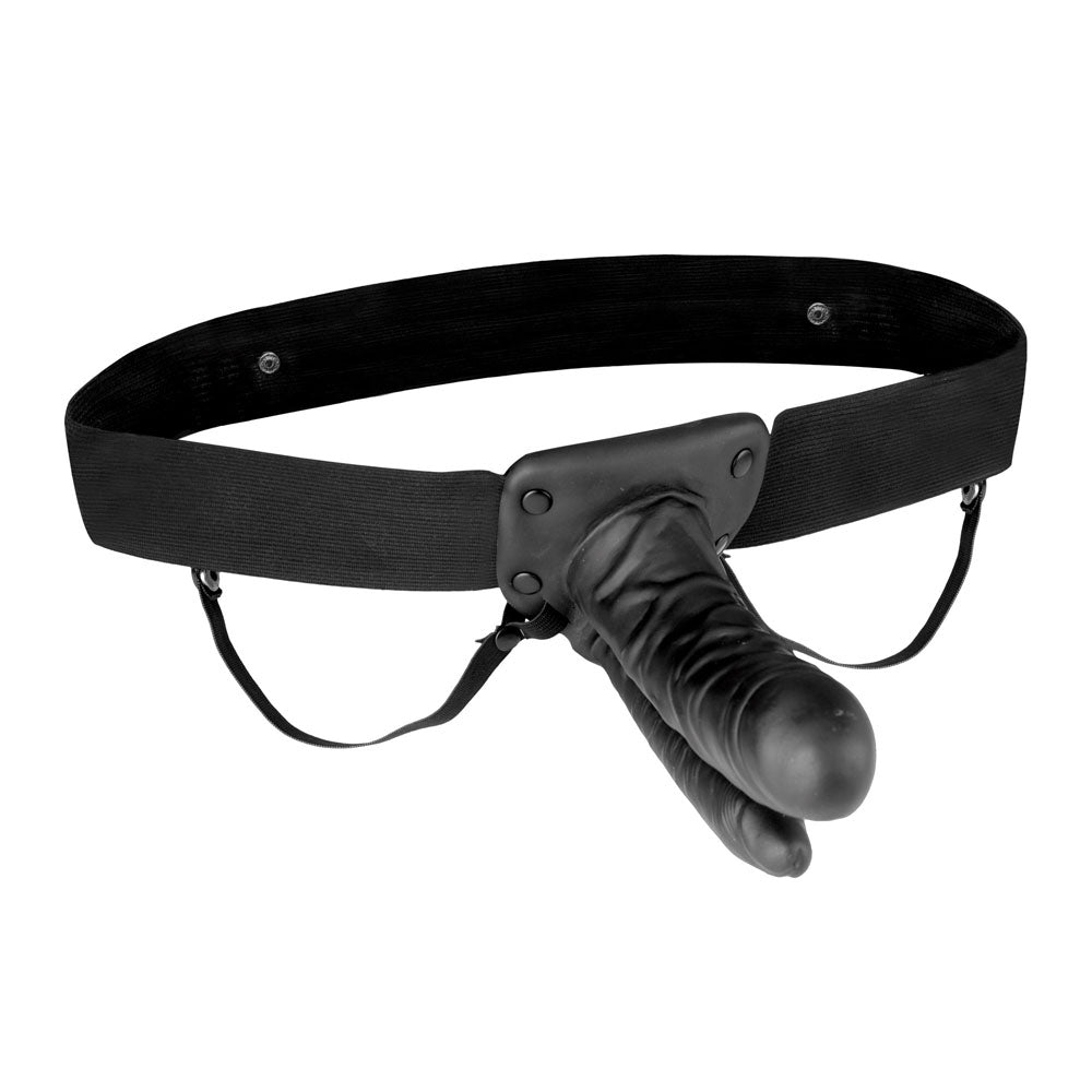 "Lux Fetish Unisex Vibrating Hollow Double Penetration Strap-on Dildo EL-LF-5305"