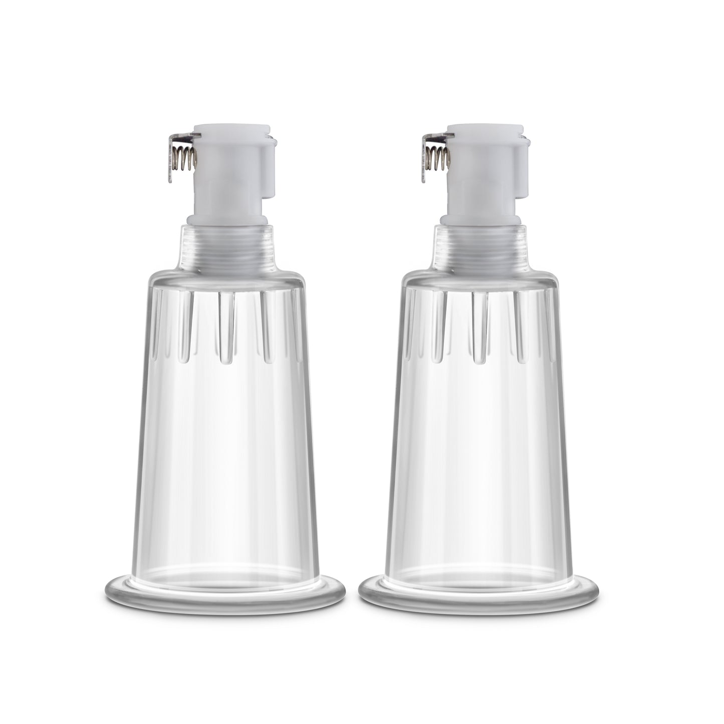 "Temptasia Nipple Pumping Cylinders Set of 2 (1 Inch Diameter) - Clear BL-09711"
