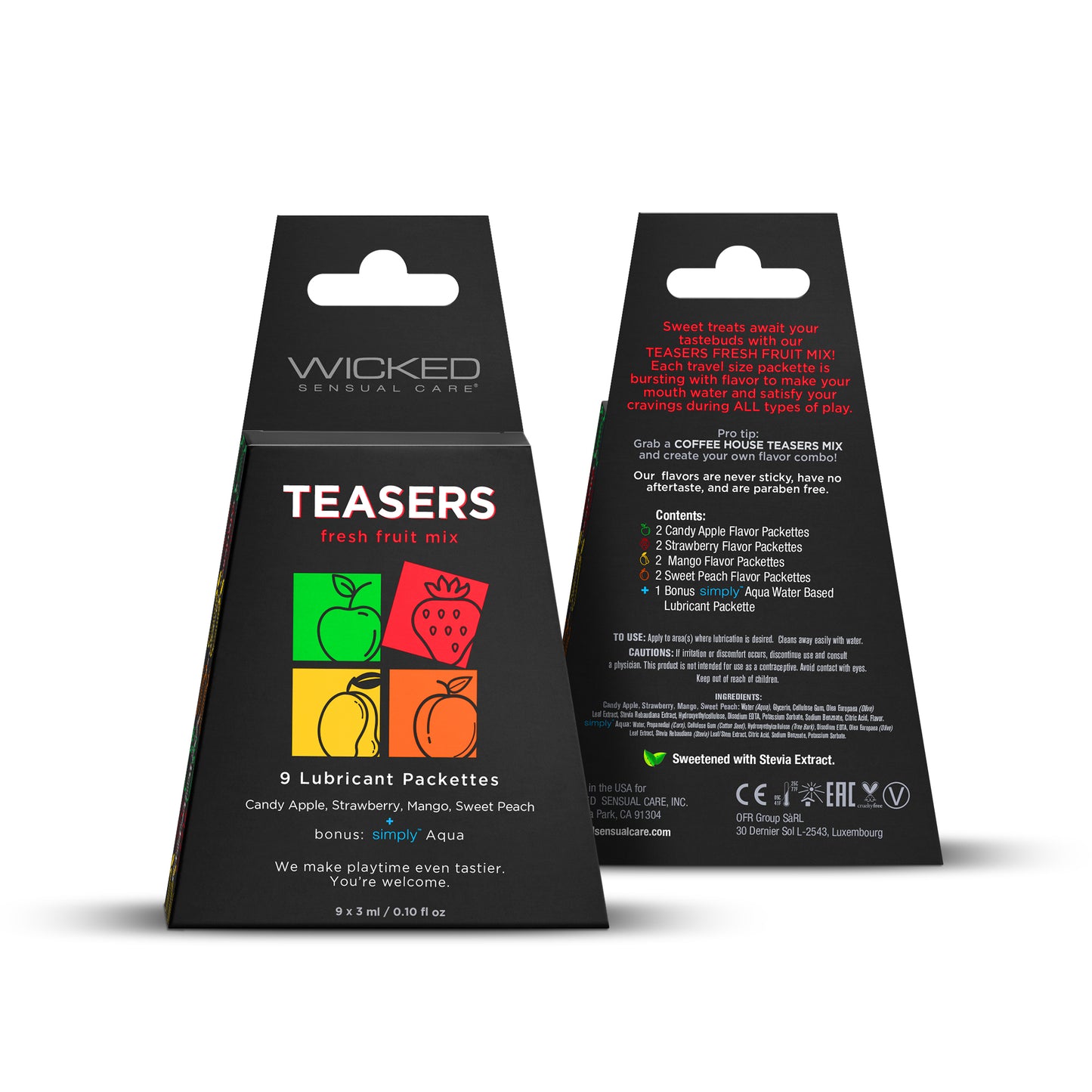 "Teasers Fresh Fruit Mix - 9 Lubricant Packettes - 2 Each WS-99600"