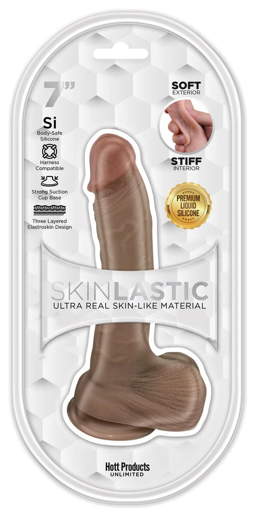 "Skinsations - Skinlastic - Sliding Skin Dildo - 7-Inch With Suction Base HP3368"