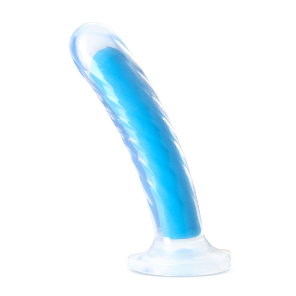 "Neo Elite - Glow in the Dark - Tao - 7 Inch Silicone Dual Density Dildo - Neon Blue BL-80803"
