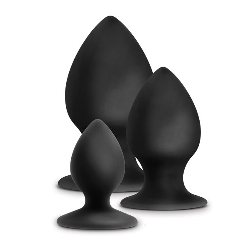 "Anal Adventures - Platinum - Silicone Anal Stout Plug Kit - Black BL-381215"