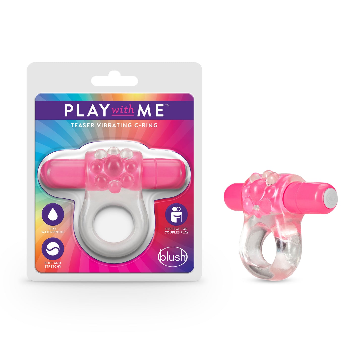 "Play With Me Teaser Vibrating C-Ring Pink BL-74100"
