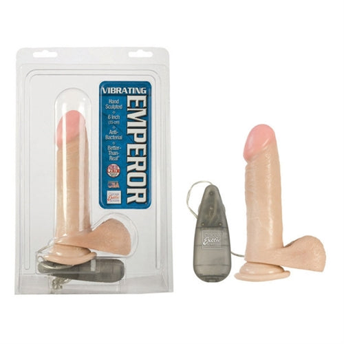 "Vibrating Emperors 6 Inches Ivory With Suction Cup and Lubricant SE0130012"