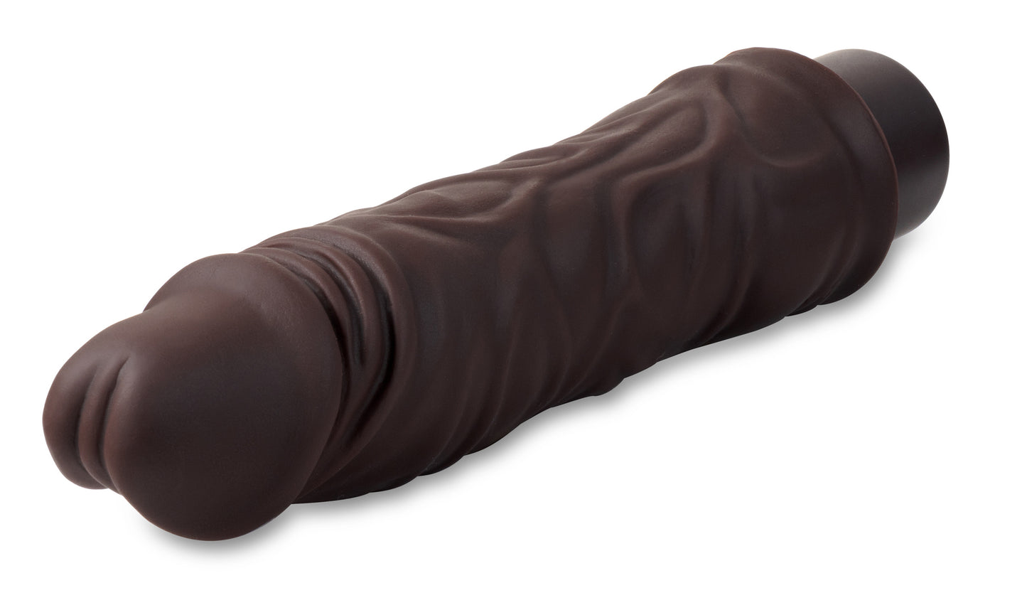 "Dr. Skin Silicone - Dr. David - 8 Inch Vibrating Dildo - Brown BL-12356"