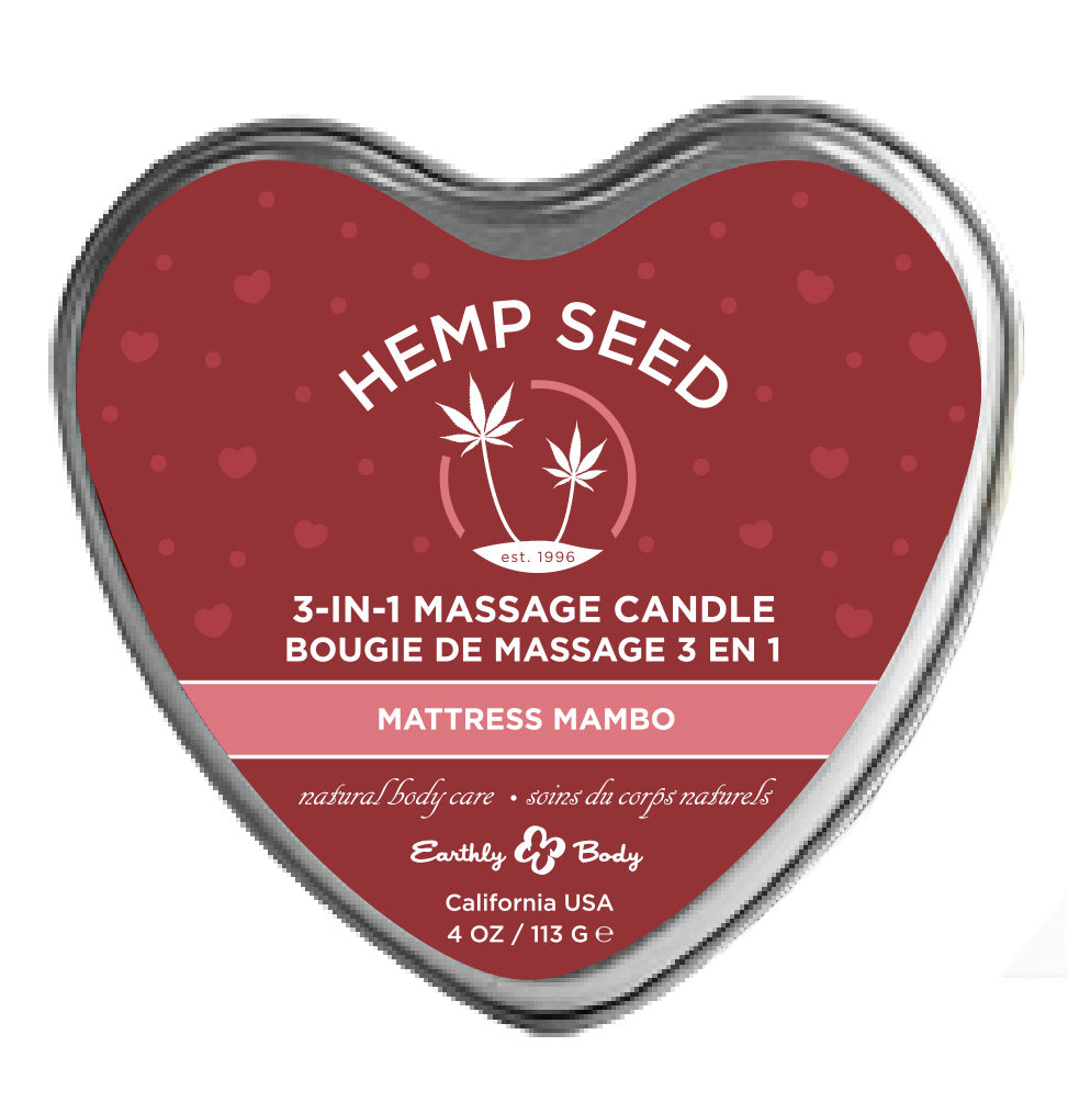"Hemp Seed 3-in-1 Massage Candle - Mattress Mambo Mattress Mambo - 4oz EB-HSCV022C"