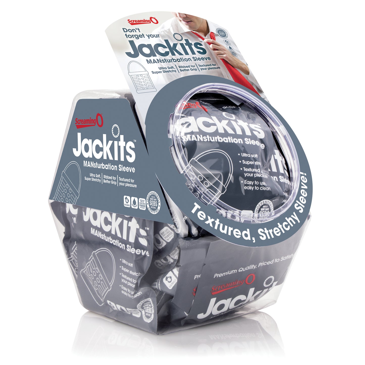 "Jackits Mansturbation Sleeve - 24 Count Candy Bowl - Clear BWL-JAK-C-110D"