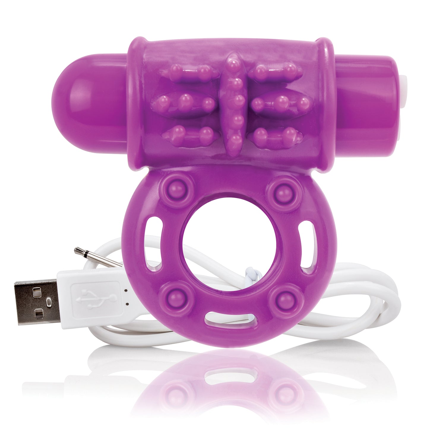 "Charged Owow Rechargeable Vibe Ring - Purple - 6 Count Box AOW-PU-110D"