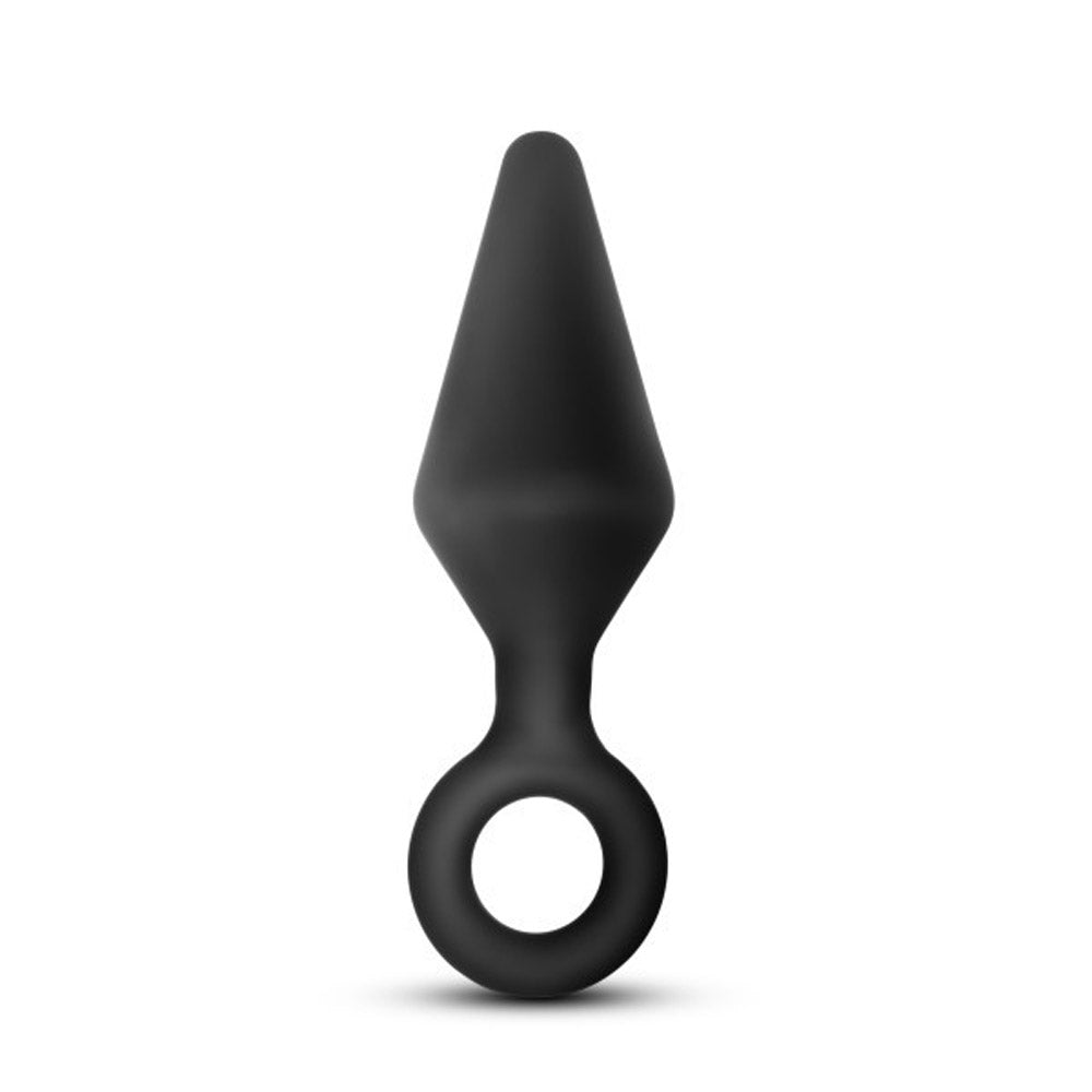 "Anal Adventures Platinum - Silicone Loop Plug - Medium - Black BL-10885"
