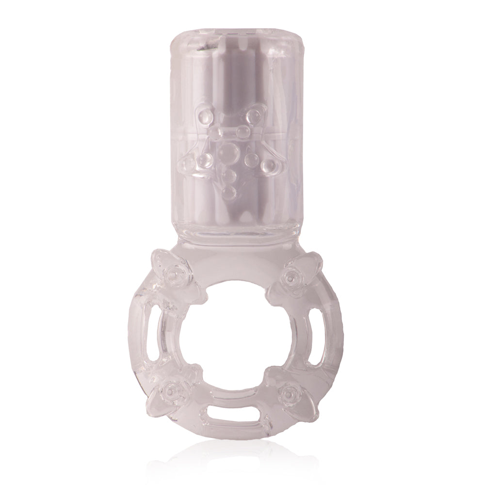 "Big Omg Vibrating Ring - Clear - 6 Count Box ABG-C-110D"