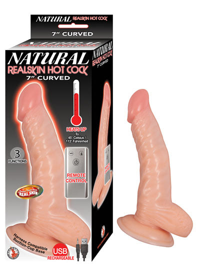 Natural Realskin Hot Cock Curved 7 Inch - Flesh NW2891-1