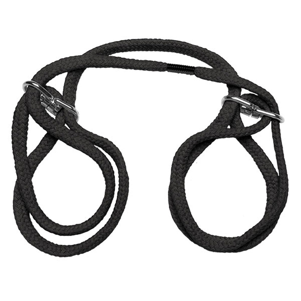 "Japanese Style Bondage - Cotton Wrist or Ankle  Cotton Cuffs - Black DJ2103-07-CD"