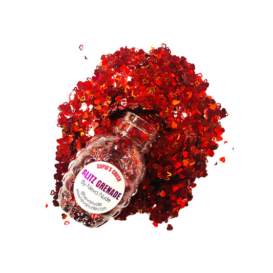"Cupid's Crush Cosmetic Glitter Glitz Grenade Keychain in Aloe Gel NN-GG-CC-10A"