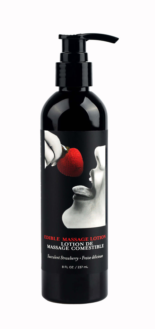 "Edible Massage Lotion - Strawberry - 8 Fl. Oz. EB-MLE003"