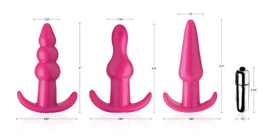 "Thrill Trio Anal Plug Set - Pink FR-AG293-PINK"