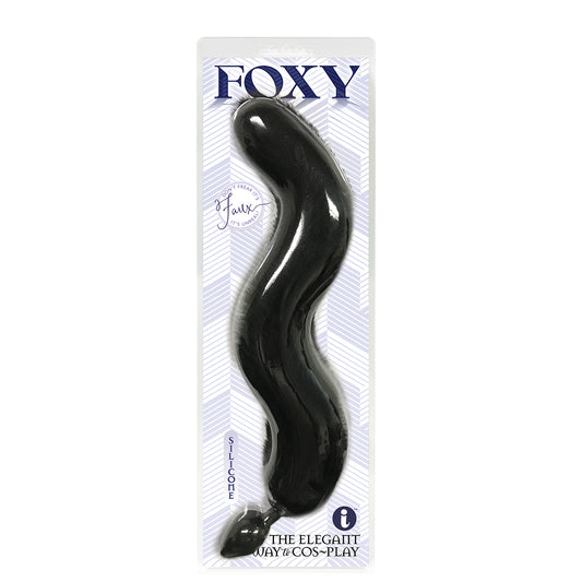 "Foxy Fox Tail Silicone Butt Plug - Black IC1402"