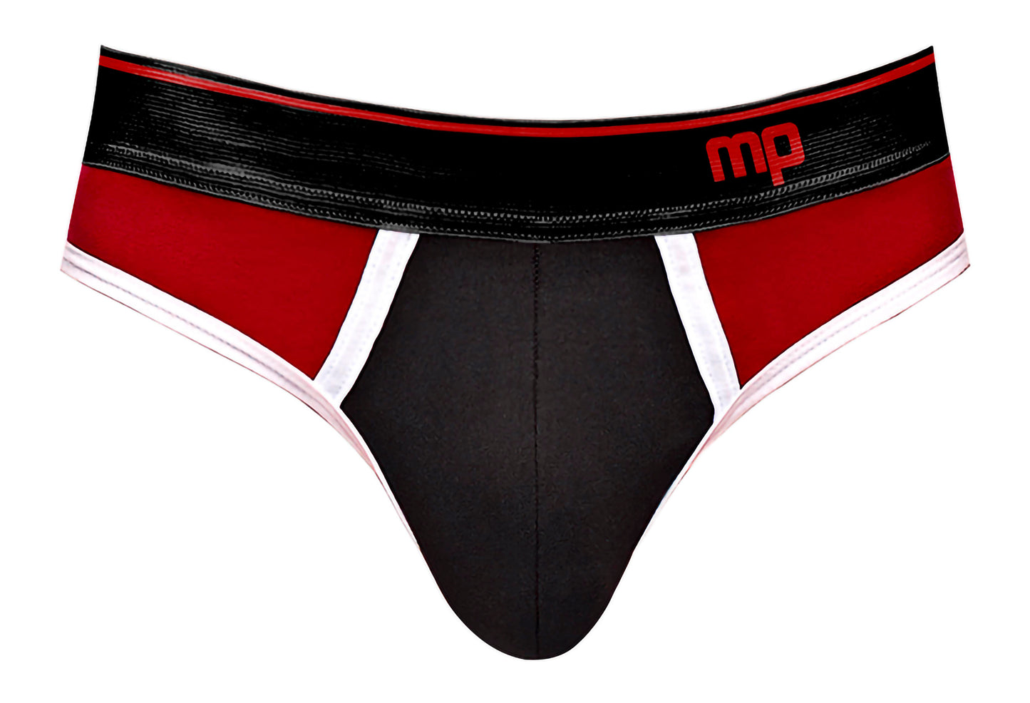 "Retro Sport Panel Thong - S/ M - Red/ Black MP-414265BRSM"