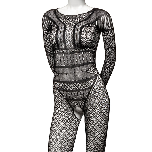 "Scandal Plus Size Full Length Lace Body Suit - Plus Size - Black SE2711853"