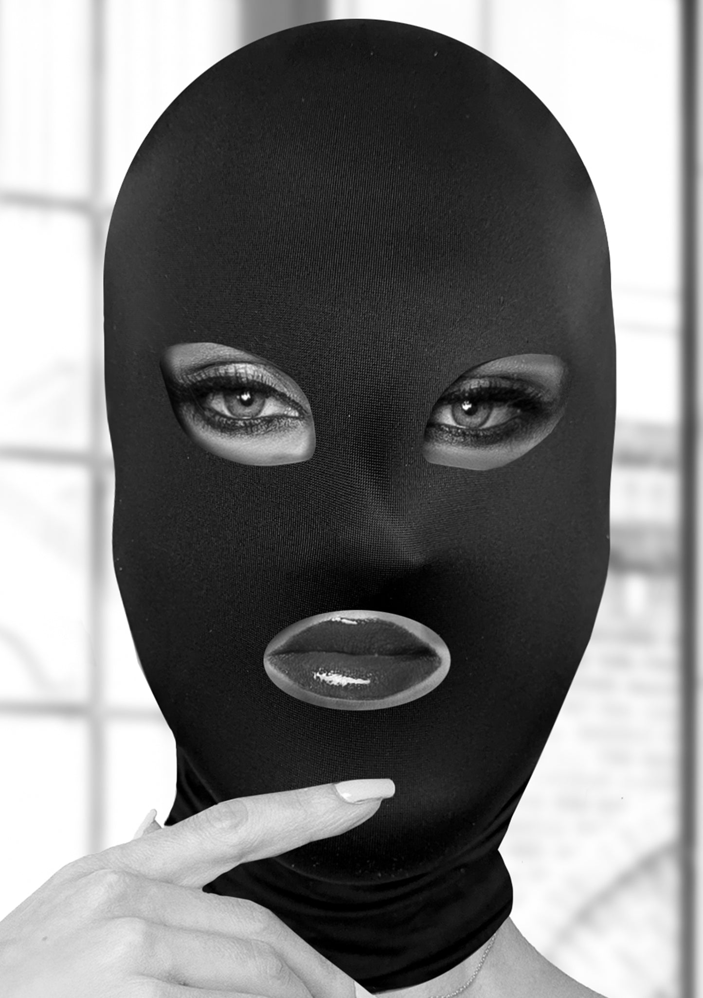"Subversion Mask With Open Mouth and Eye -  Black OU-OU689BLK"
