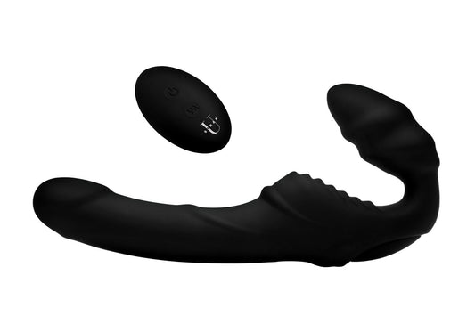 "Pro Rider 9x Vibrating Silicone Strapless Strap on With Remote Control SU-AF895"