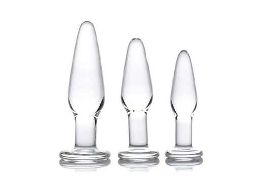 "Dosha 3 Piece Glass Anal Plug Kit PRSM-AE599"
