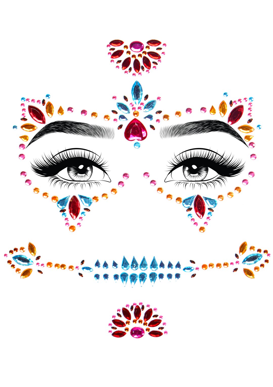 "Day of the Dead Adhesive Face Jewels LA-EYE020"