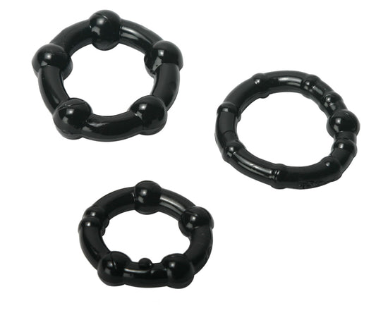 "Black Performance Erection Rings - Packaged TV-AA548"