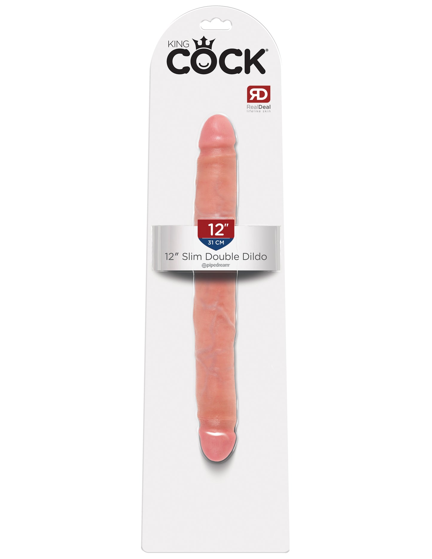 "King Cock 12 Inch Slim Double Dildo - Flesh PD5516-21"