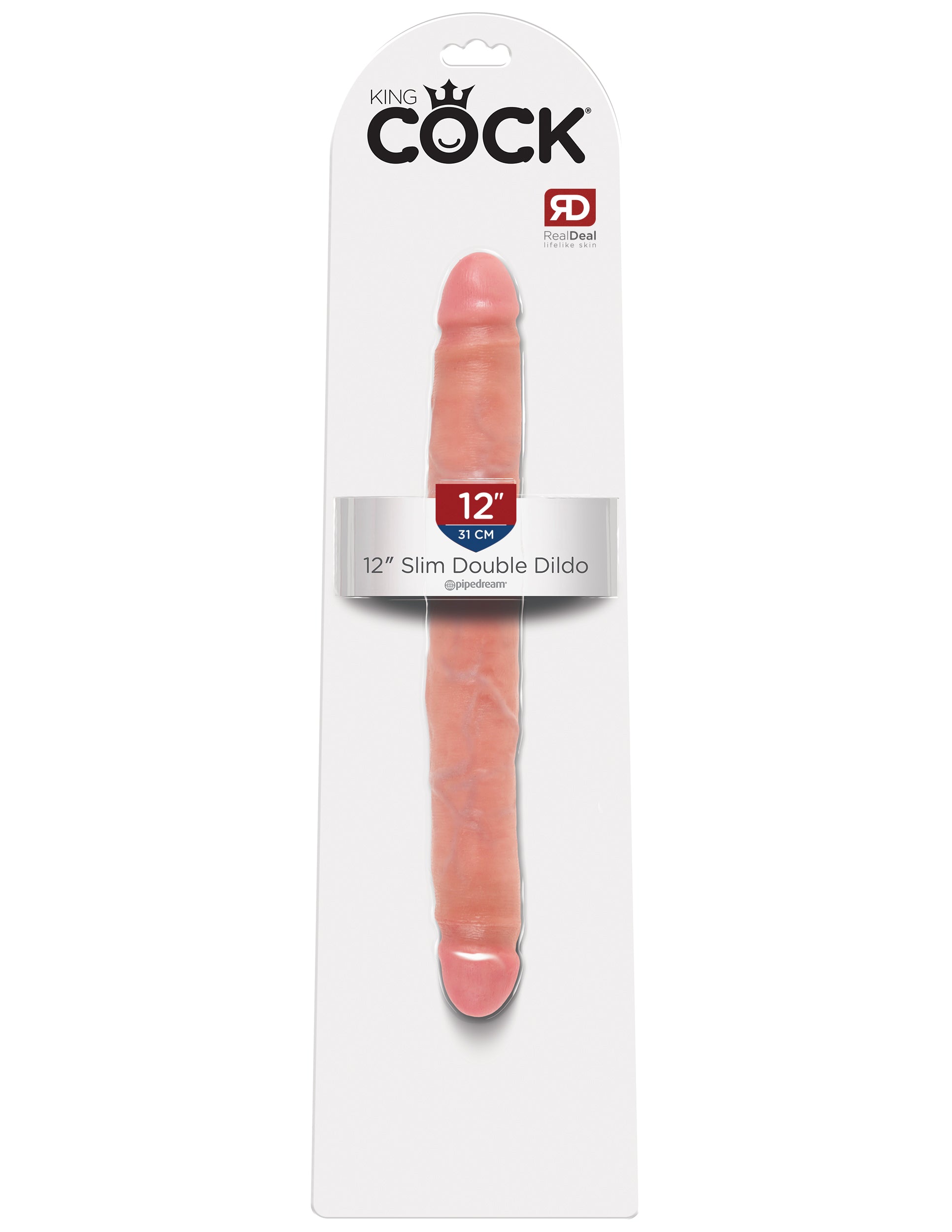 "King Cock 12 Inch Slim Double Dildo - Flesh PD5516-21"