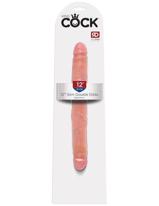 "King Cock 12 Inch Slim Double Dildo - Flesh PD5516-21"