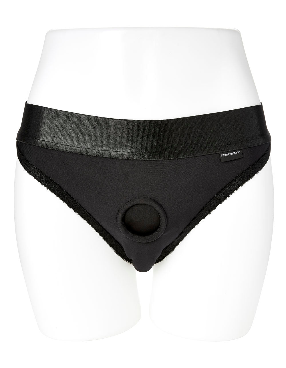 "Em. Ex. Active Harness Wear Crotchless Silhouette - Black - Large SS661-04"