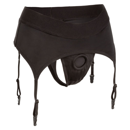 "Boundless Thong With Garter - S/m - Black SE2701183"