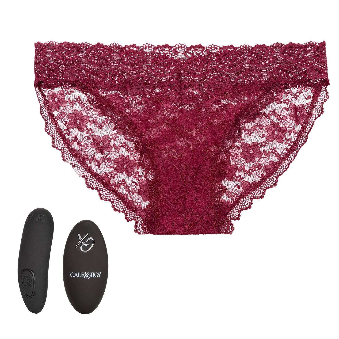 "Remote Control Lace Panty Set - L/ XL - Burgundy SE0077893"