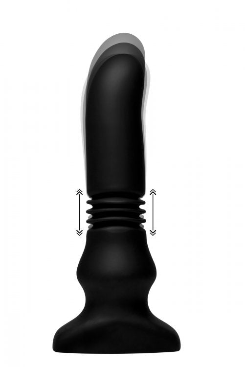 Thunder Plugs Silicone Vibrating and Thrusting Plug - Black TP-AF948